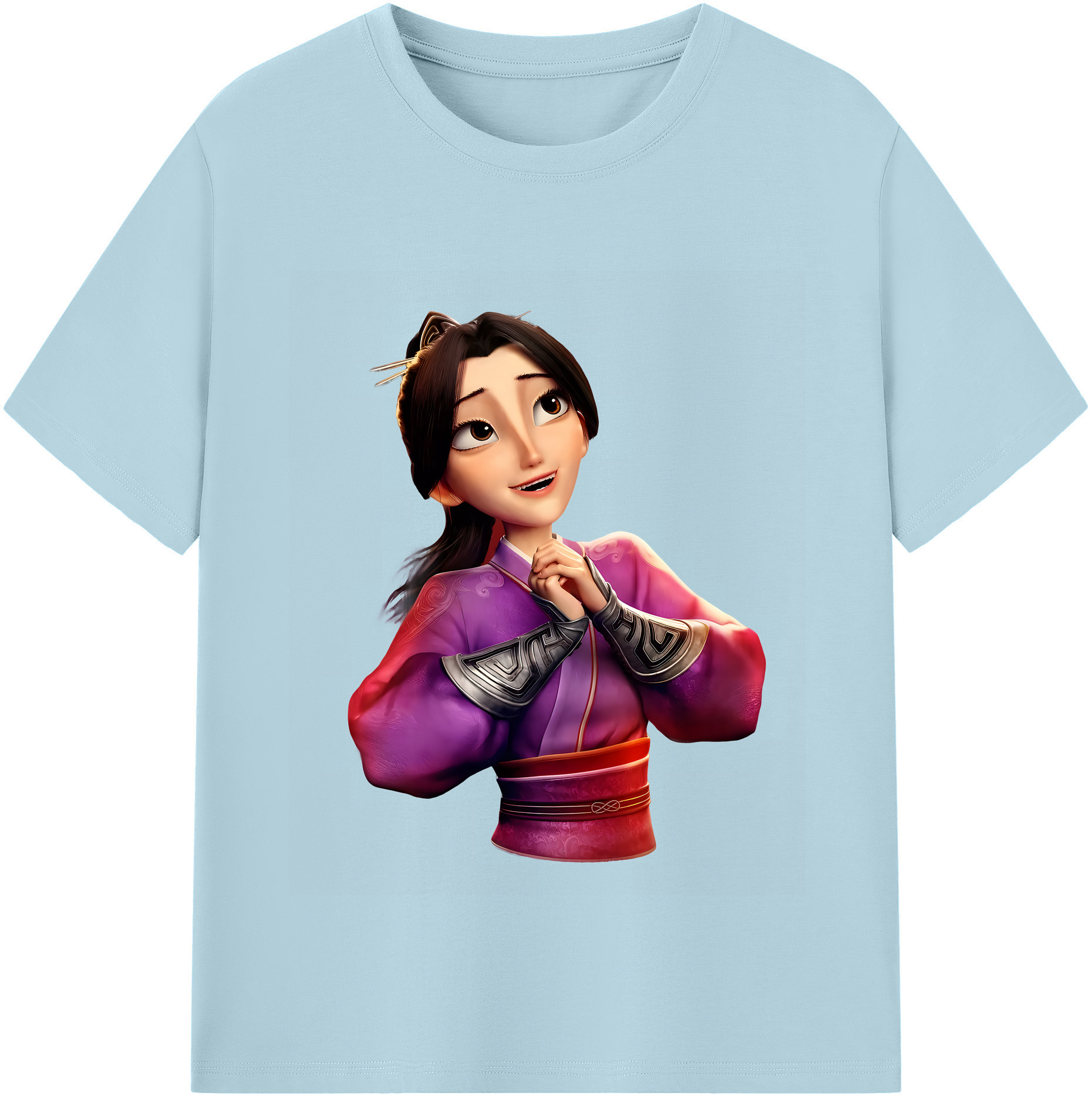 （画像用） Ne Zha 2 ナタ 魔童の大暴れ 綿100％半袖Tシャツ（フロントプリント）
